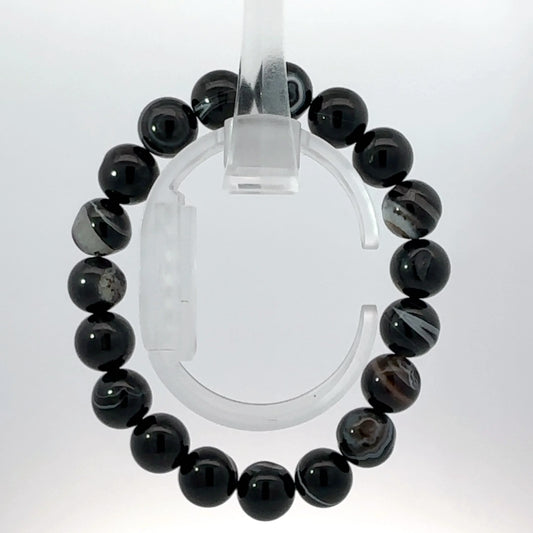 Natural Black Sulemani Agate Plain Gemstone Bracelet – Bold Style with Protective Energy