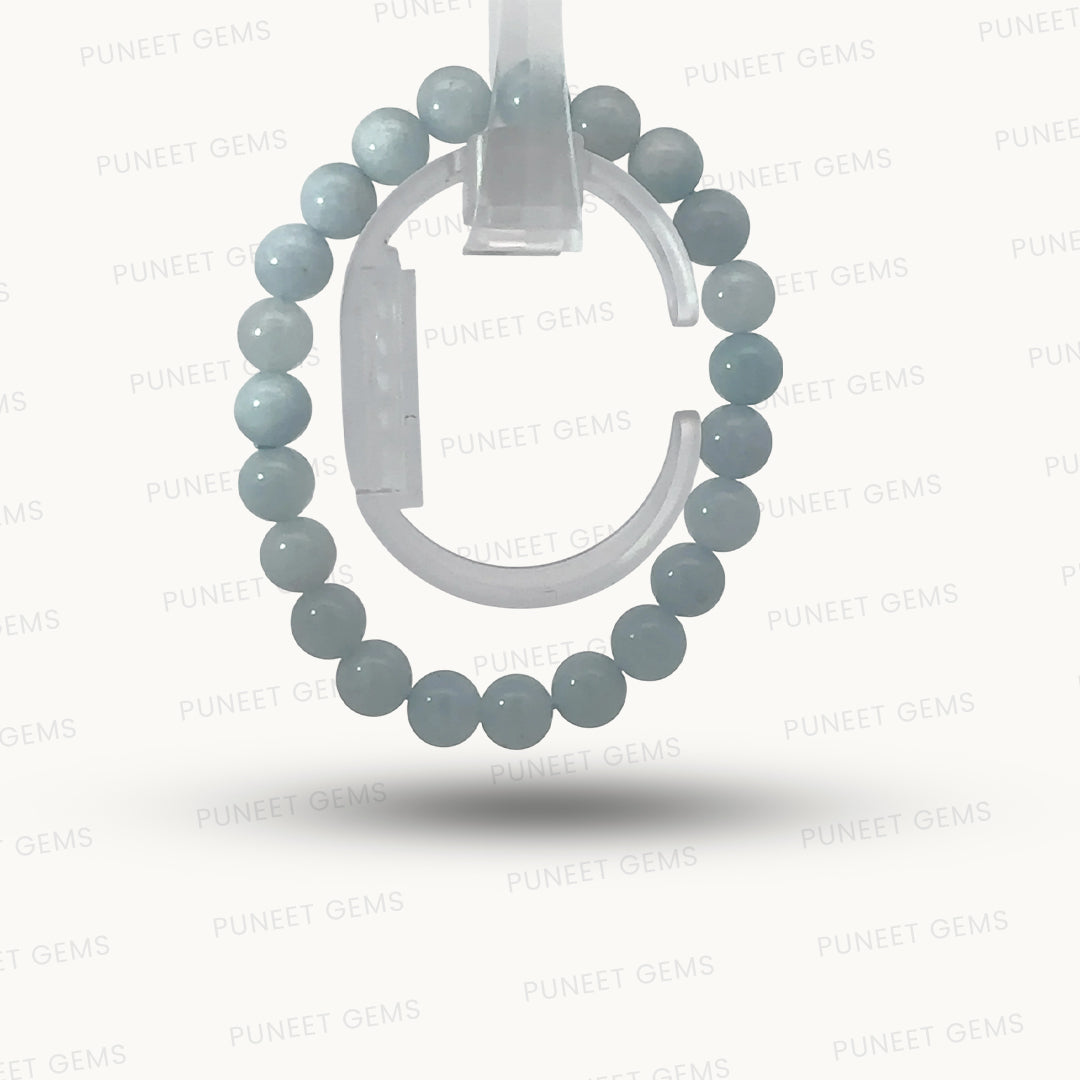 Natural Blue Aquamarine Bracelet – Calm, Clarity & Oceanic Energy