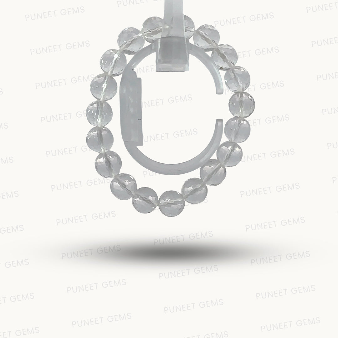 Natural Crystal Diamond Cutting Gemstone Bracelet – Pure Elegance with High Vibrations