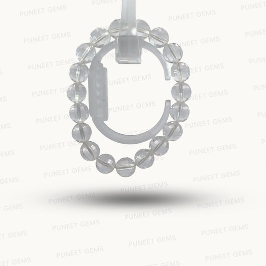 Natural Crystal Laser Cut Bracelet – Elegance, Clarity & Energy Amplification