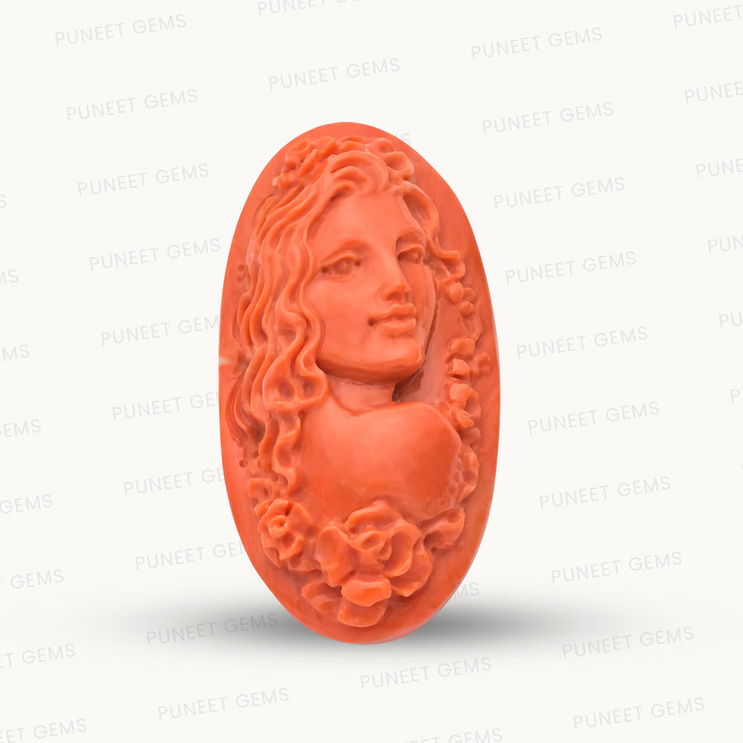 Natural Japanese Coral God Figure 207.50 CT