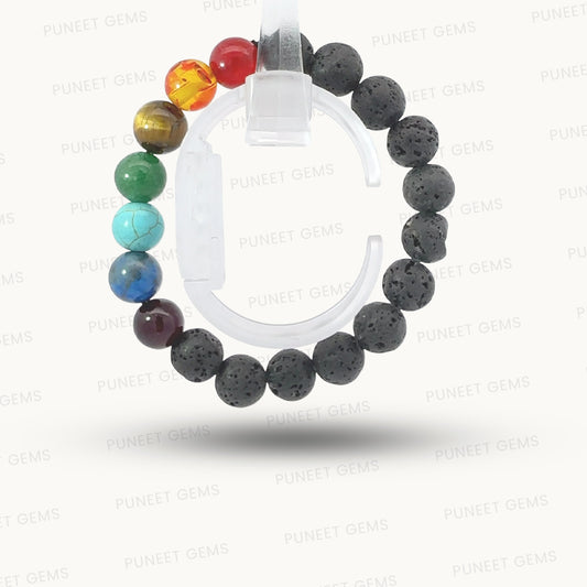 Natural Lava 7 Chakra Bracelet – Balance, Energy & Grounded Style