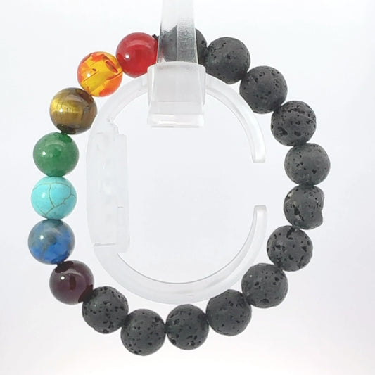 Natural Lava 7 Chakra Bracelet – Balance, Energy & Grounded Style