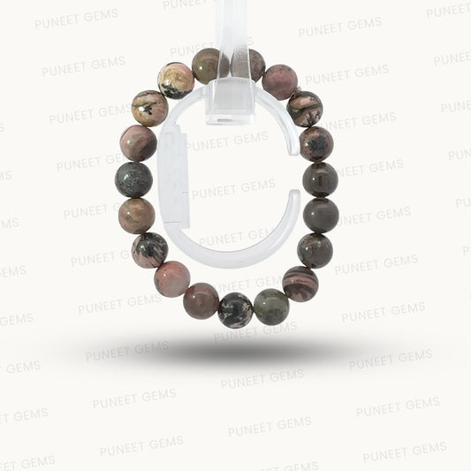 Natural Rhodonite Gemstone Bracelet – Love, Healing & Emotional Harmony