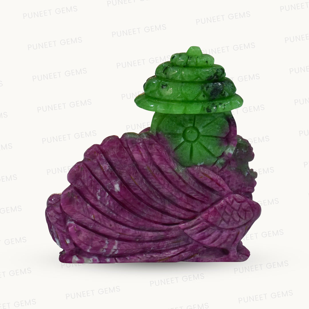 Natural Ruby Ganesh with Peacock Back Figure 552.63 CT