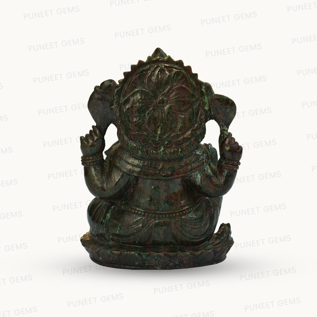 Natural Ruby Ganesh Ji Figure – Sacred Elegance in Genuine Gemstone 3.155 kg