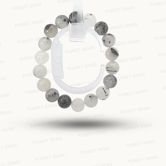 Natural Tourmalinated Quartz Bracelet – Protection, Clarity & Energy Balance