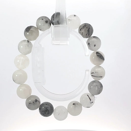 Natural Tourmalinated Quartz Bracelet – Protection, Clarity & Energy Balance