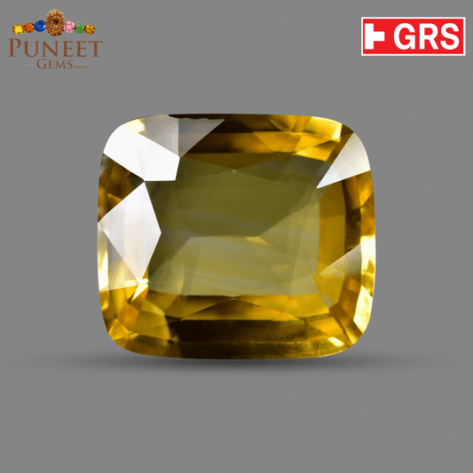 Natural Yellow Sapphire (Pukhraj) 10.16 CT - Certified