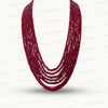 Ruby Cutting Mala – 7 Line 591.45 CT