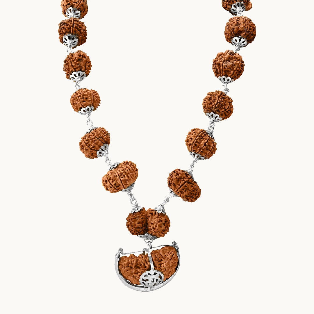Silver Sidh Rudraksha Mala – Handcrafted in Nepal