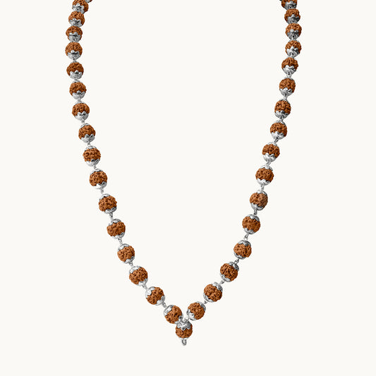 Silver Rudraksha Mala – Pure Spiritual Grace in Every Bead