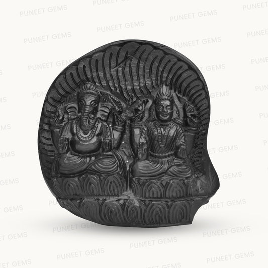 Shaligram Laxmi Ganesh with Sudarshan Chakra Figure