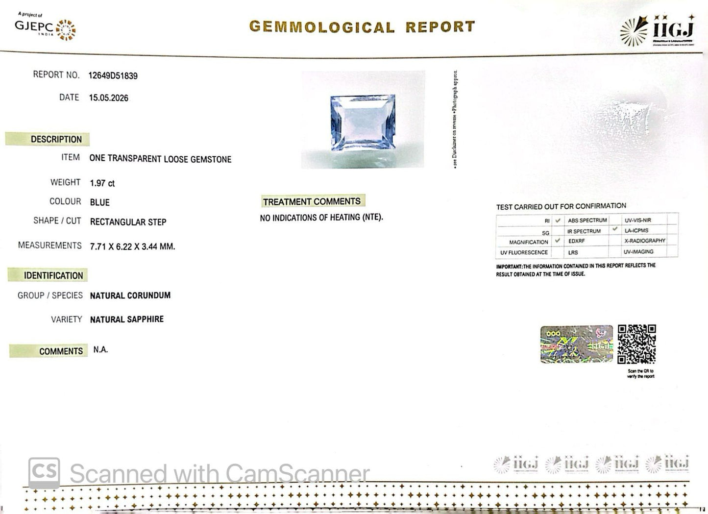 Natural Blue Sapphire (Neelam) – Power, Protection & Saturn’s Blessing 1.97 CT
