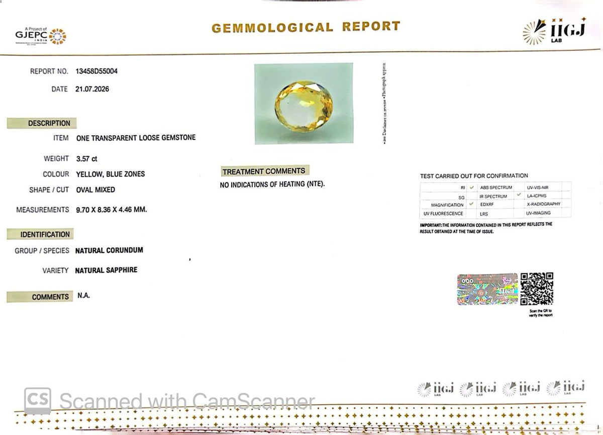 Pitambari Gems – Dual Power of Jupiter & Saturn in One Divine Stone 3.57 CT