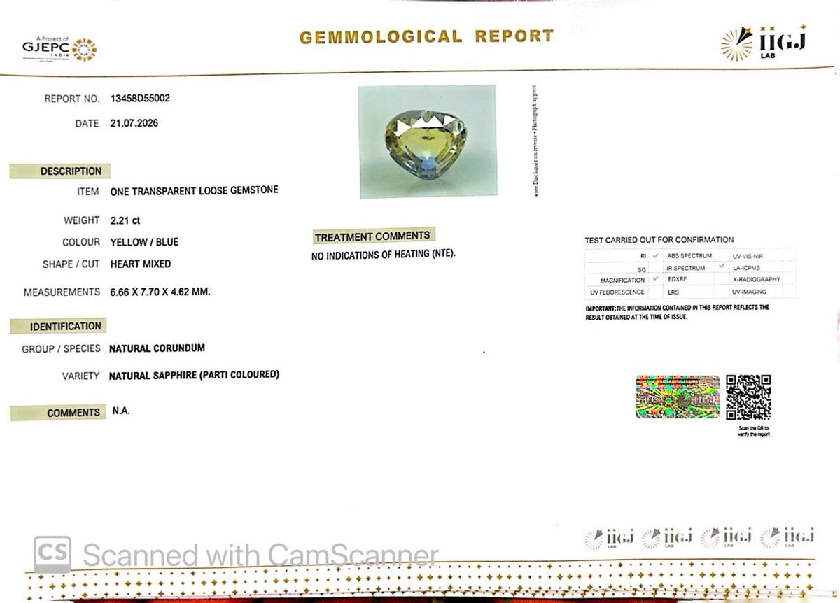 Pitambari Gems – Dual Power of Jupiter & Saturn in One Divine Stone 2.21 CT