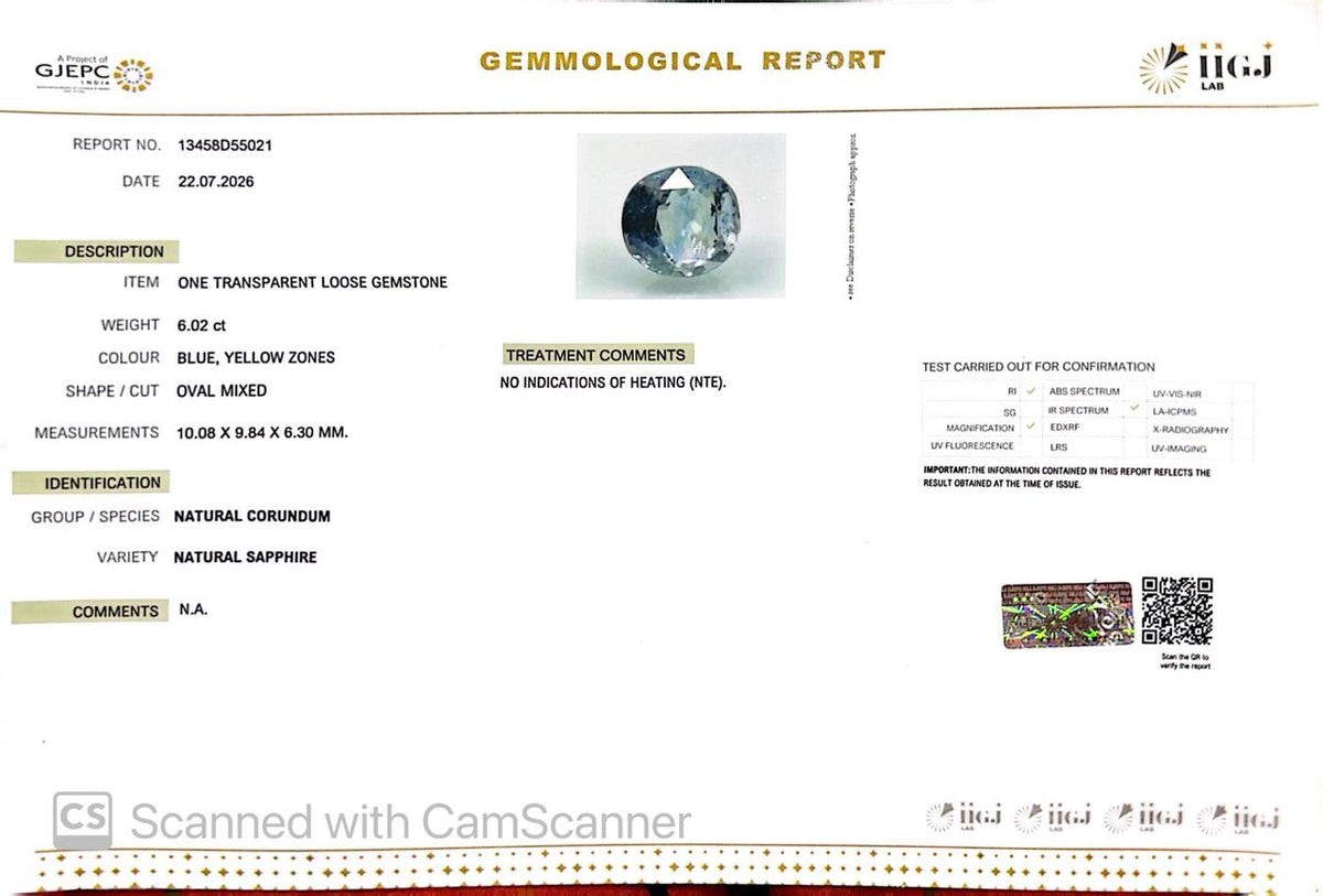Pitambari Gems – Dual Power of Jupiter & Saturn in One Divine Stone 6.02 CT