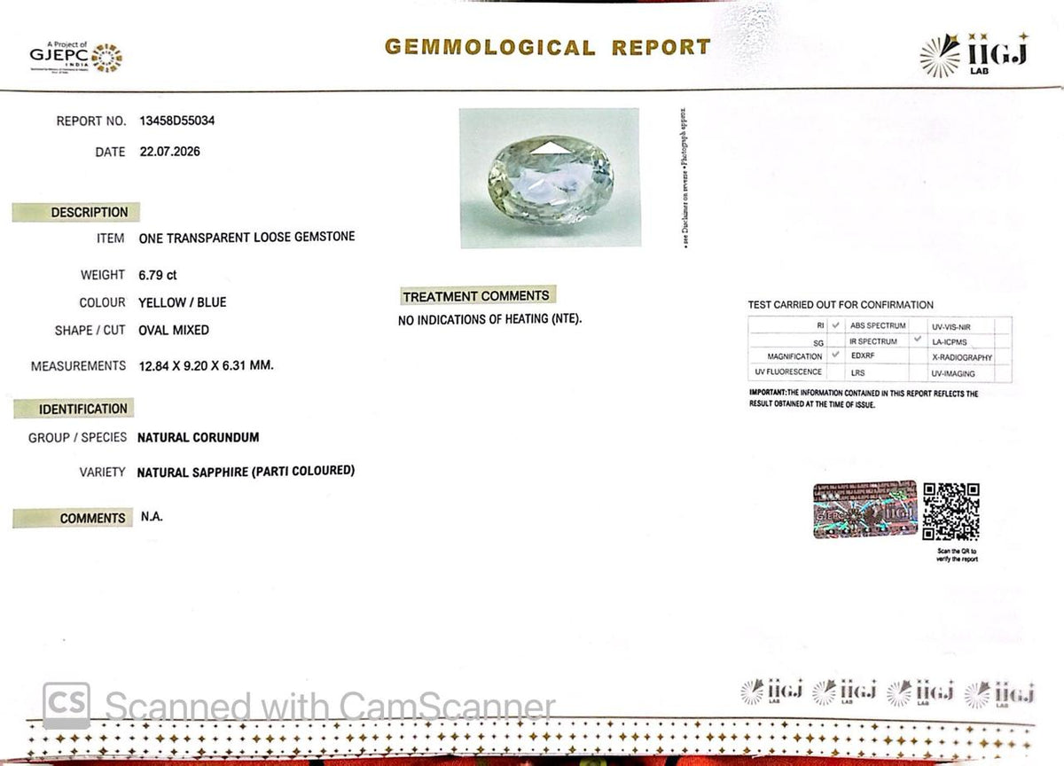 Pitambari Gems – Dual Power of Jupiter & Saturn in One Divine Stone 6.79 CT