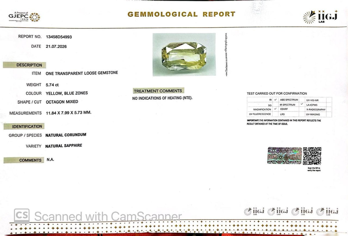 Pitambari Gems – Dual Power of Jupiter & Saturn in One Divine Stone 5.74 CT