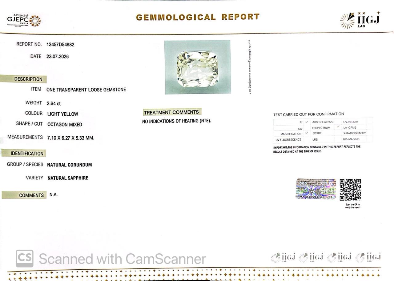 Natural White Sapphire Gemstone Online – Certified, Untreated & Ethically Sourced 2.64 CT