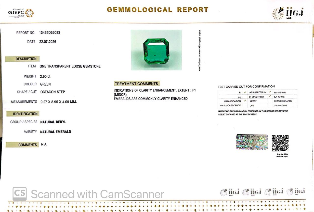 Natural Emerald (Panna) – Wisdom, Prosperity & Planet Mercury’s Blessing 2.90 CT