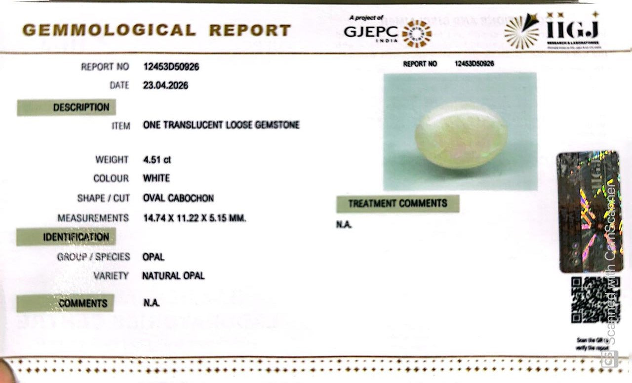 Australian Opal – The Gem of Radiant Fire, Rarity & Intuition 4.51 CT