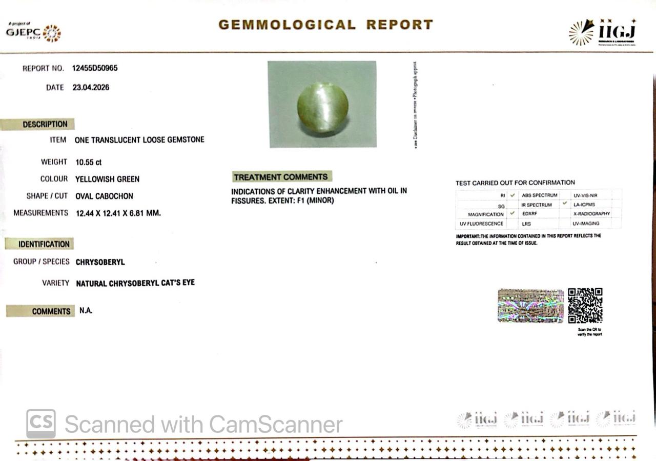 Natural Cat’s Eye Gemstone (Lehsunia) – Protection, Intuition & Ketu’s Power 10.55 CT