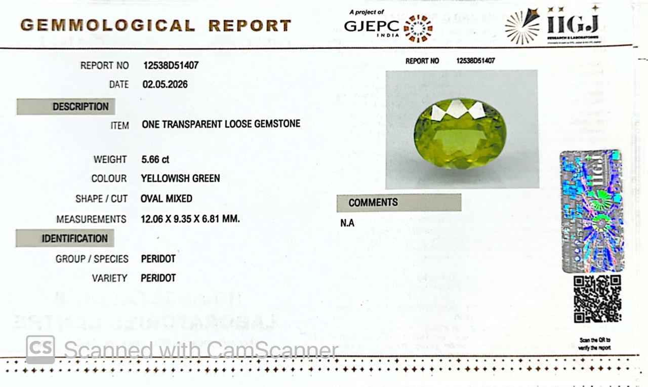 Peridot Gemstones – The Stone of Abundance, Light & Renewal 5.66 CT