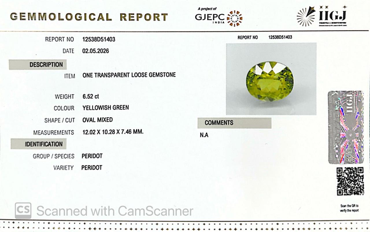 Peridot Gemstones – The Stone of Abundance, Light & Renewal 6.52 CT