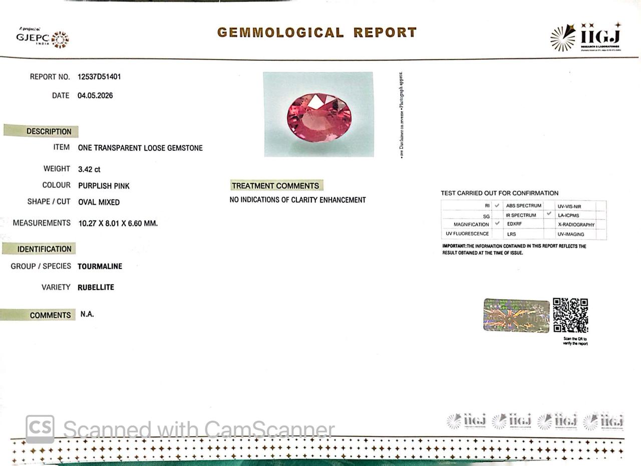 Pink Tourmaline – Natural Crystal of Love, Healing & Emotional Balance 3.42 CT