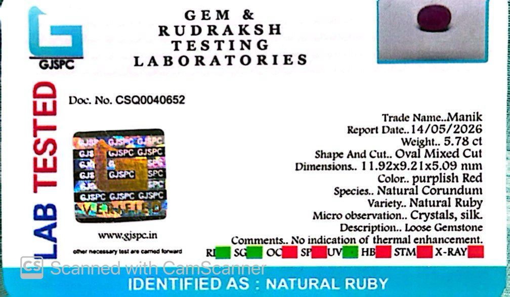 Natural Ruby Gemstone – The King of Gems 5.78 CT