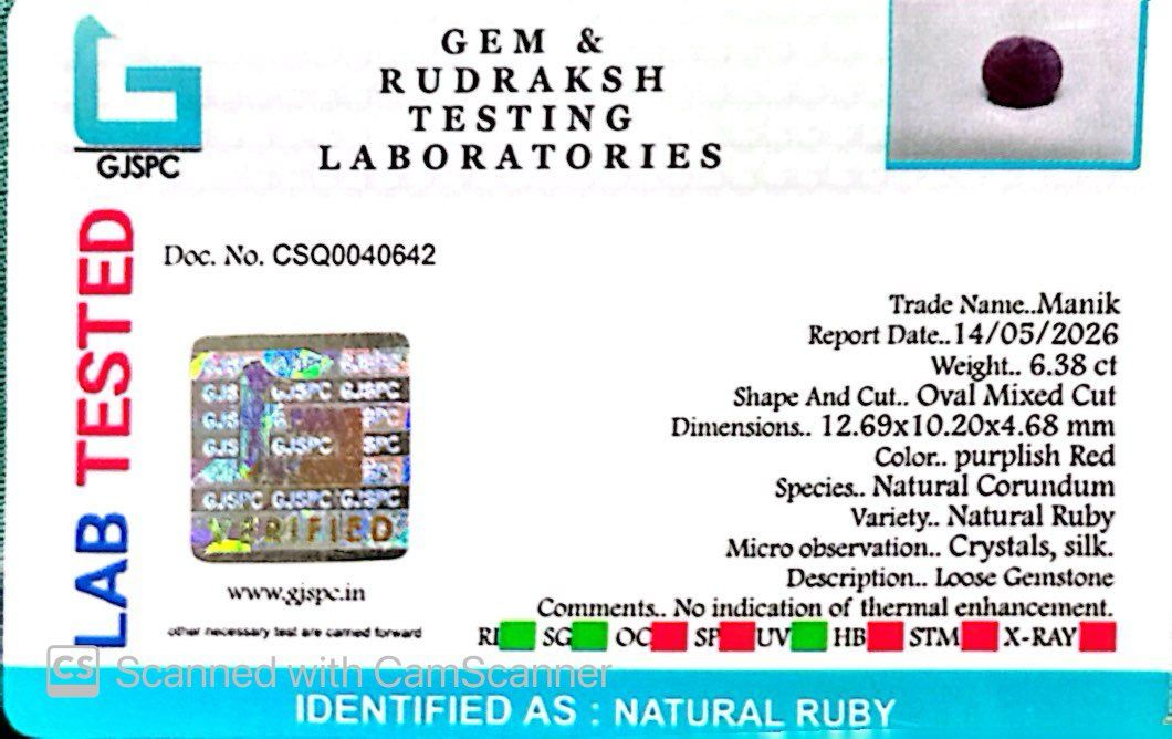 Natural Ruby Gemstone – The King of Gems 6.38 CT