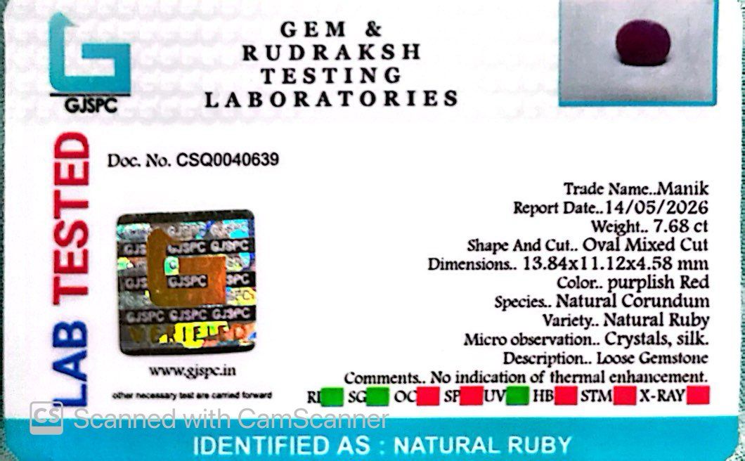 Natural Ruby Gemstone – The King of Gems 7.68 CT