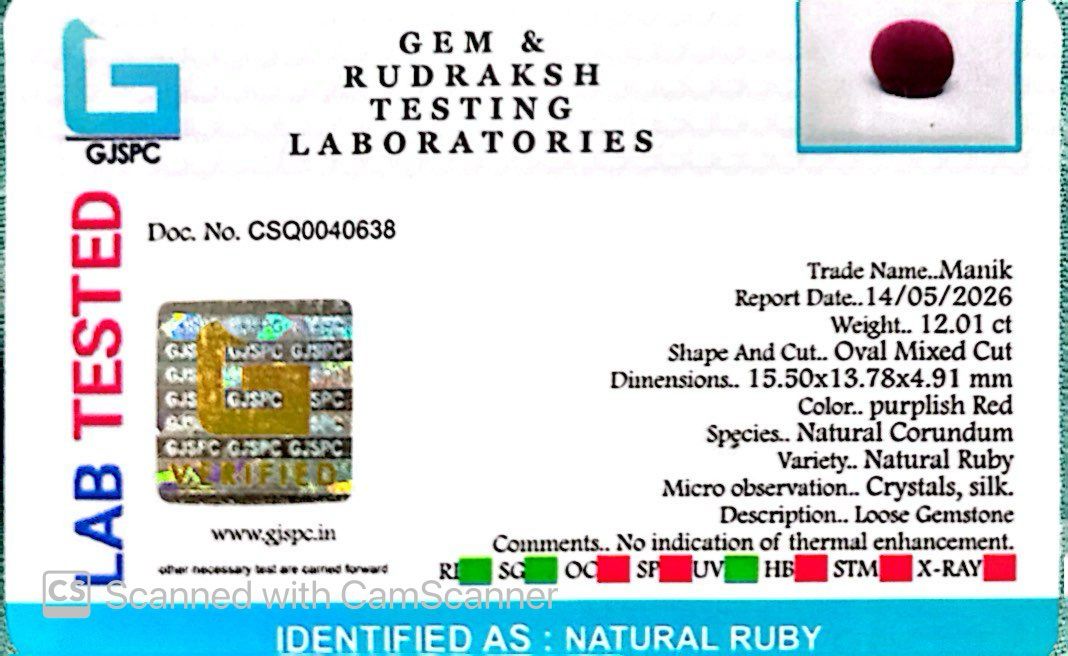 Natural Ruby Gemstone – The King of Gems 12.01 CT