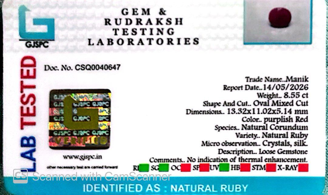 Natural Ruby Gemstone – The King of Gems 8.55 CT
