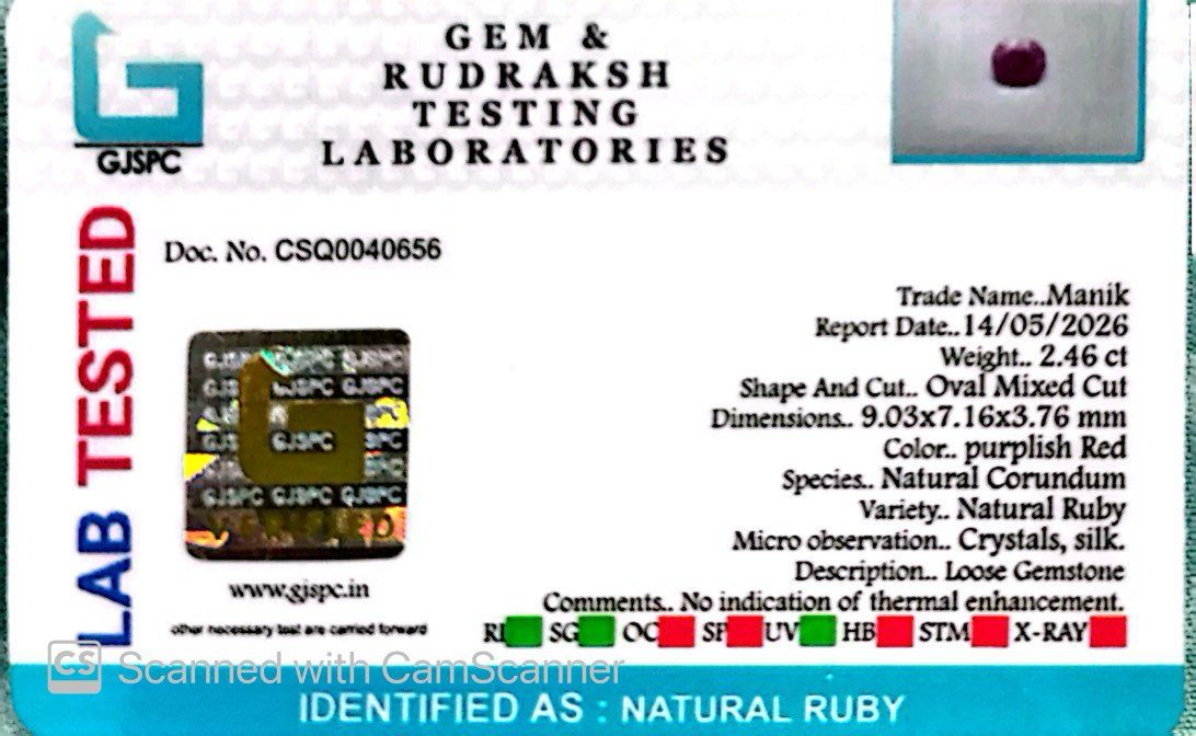 Natural Ruby Gemstone – The King of Gems 2.46 CT