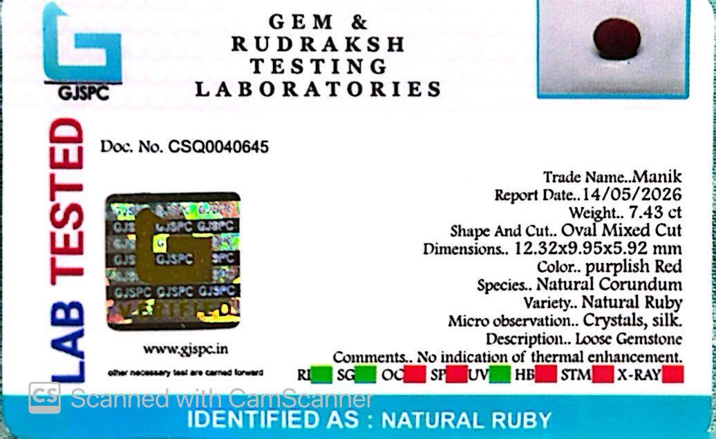 Natural Ruby Gemstone – The King of Gems 7.43 CT