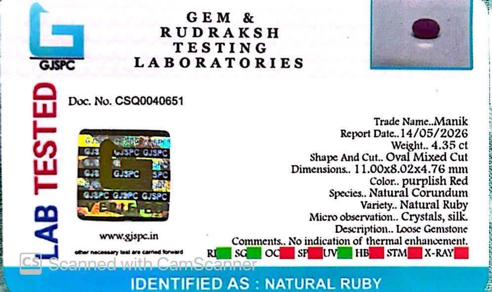 Natural Ruby Gemstone – The King of Gems 4.35 CT