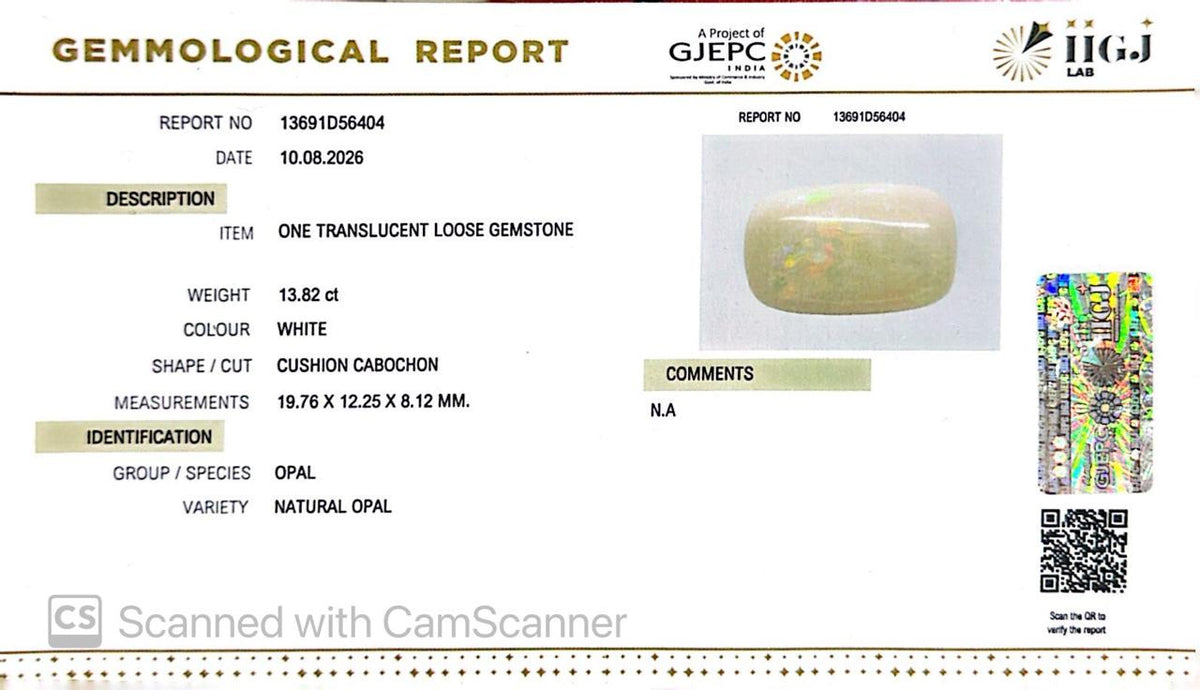 Australian Opal – The Gem of Radiant Fire, Rarity & Intuition 13.82 CT