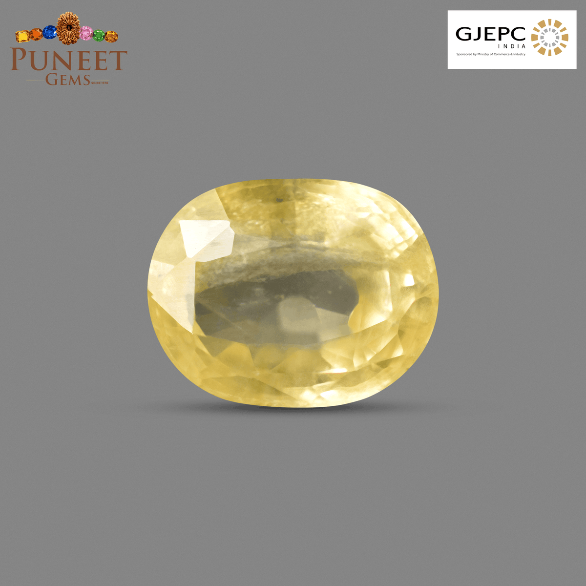 Natural Yellow Sapphire (Pukhraj) 7.28 CT - Certified