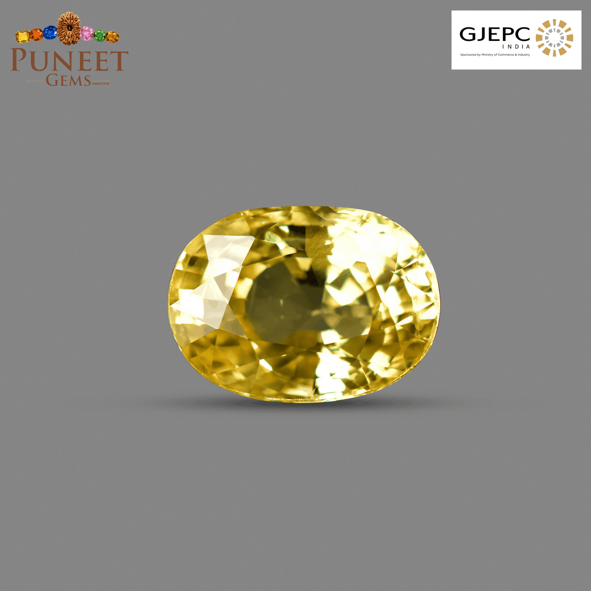 Natural Yellow Sapphire (Pukhraj) 6.90 CT - Certified