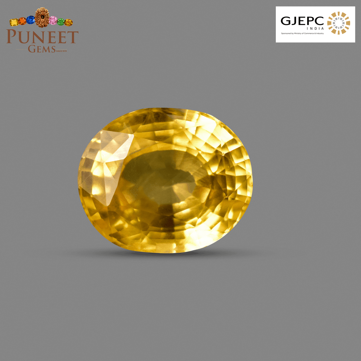 Natural Yellow Sapphire (Pukhraj) 7.36 CT - Certified