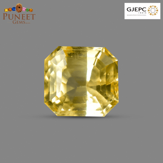 Natural Yellow Sapphire (Pukhraj) 8.00 CT - Certified