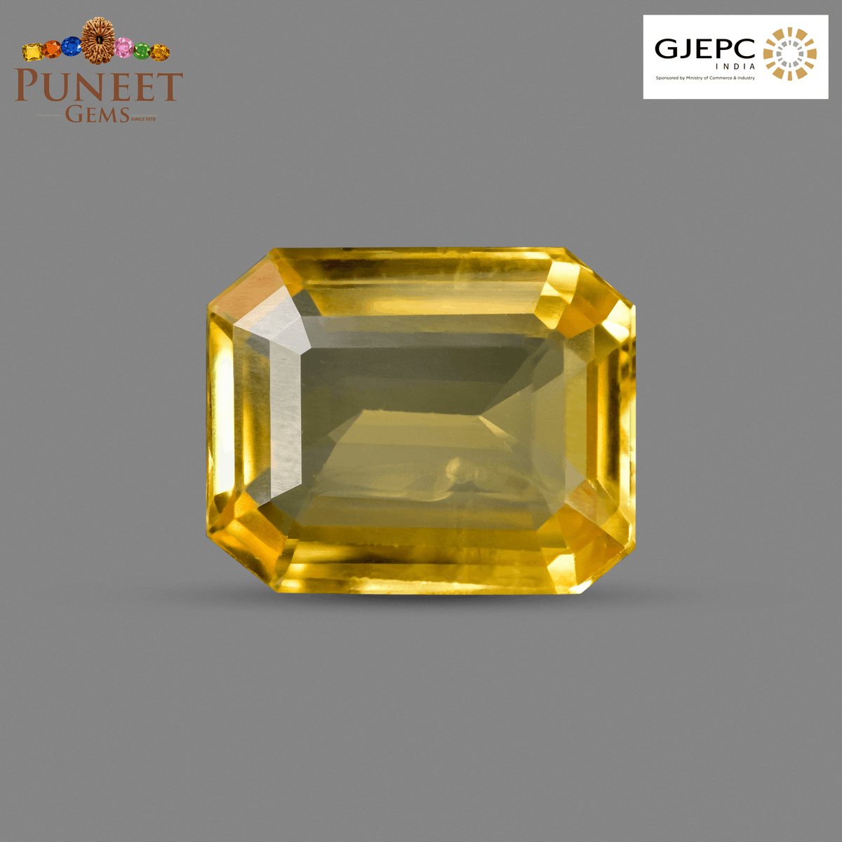 Natural Yellow Sapphire (Pukhraj) 8.09 CT - Certified