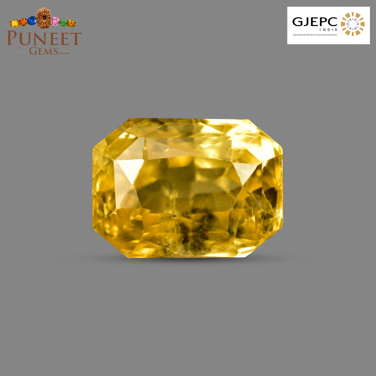 Natural Yellow Sapphire (Pukhraj) 9.04 CT - Certified