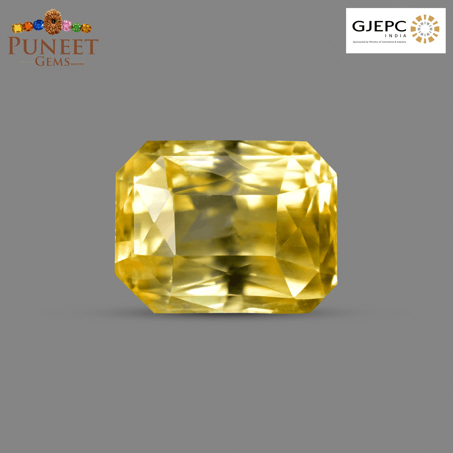 Natural Yellow Sapphire (Pukhraj) 11.33 CT - Certified