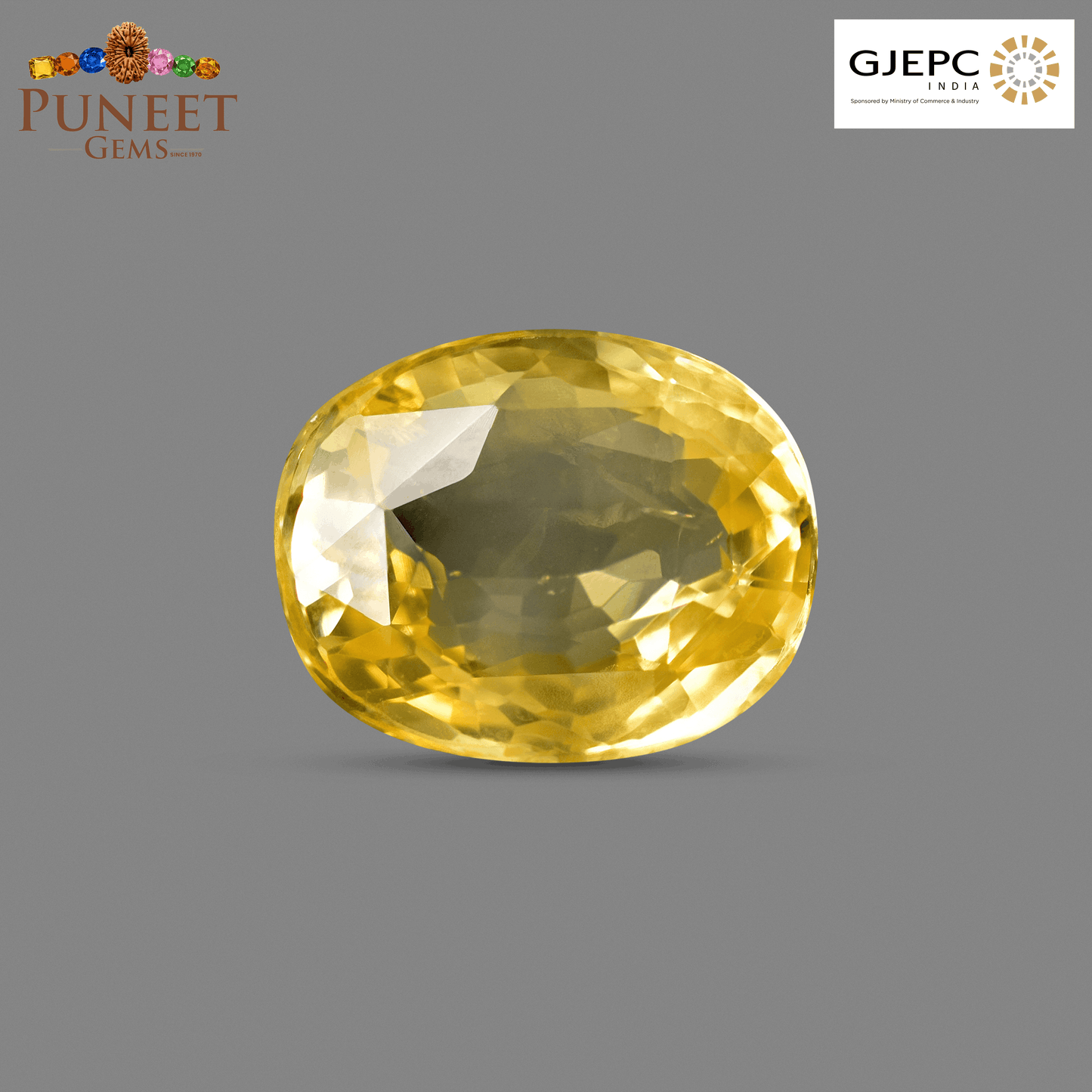 Natural Yellow Sapphire (Pukhraj) 7.63 CT - Certified