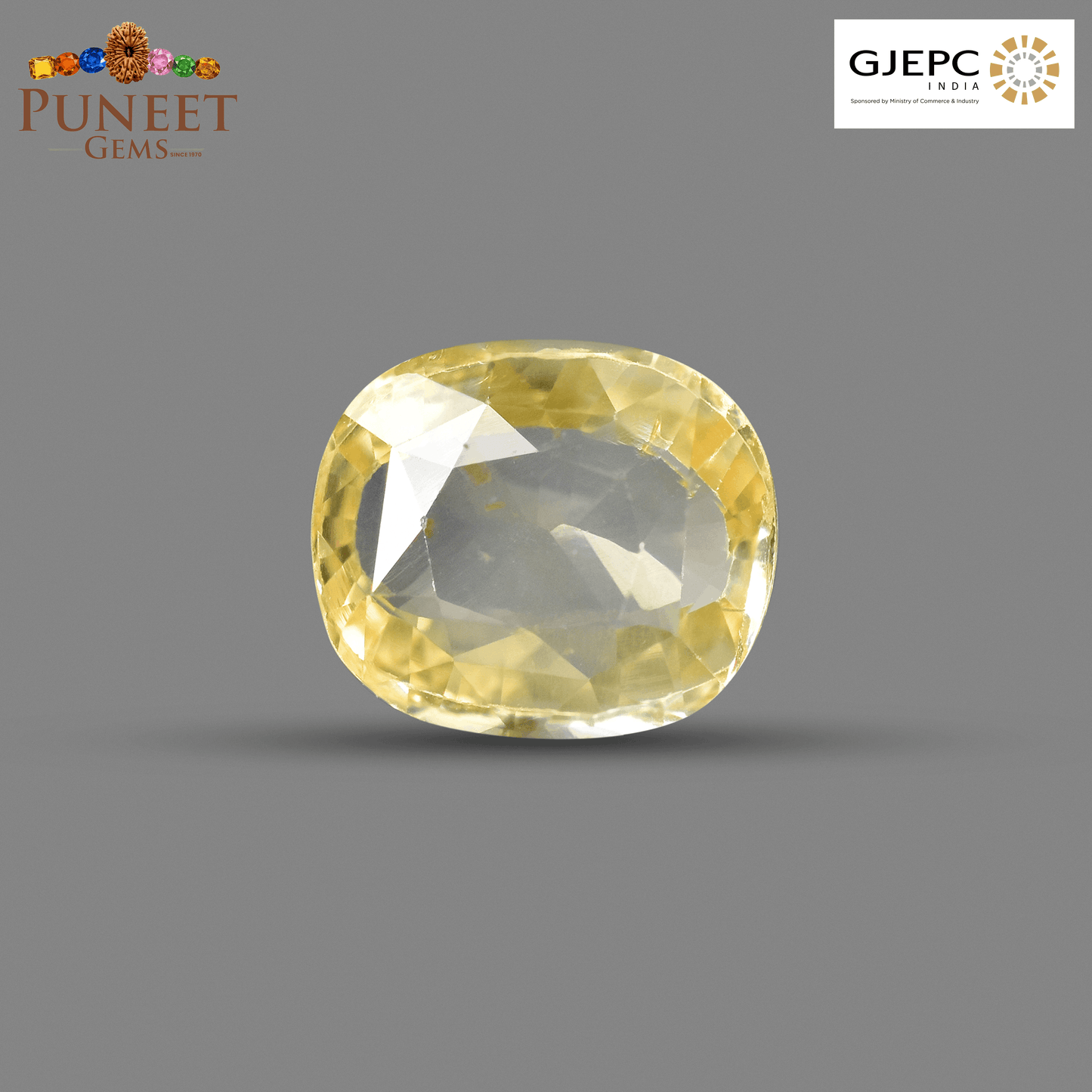 Natural Yellow Sapphire (Pukhraj) 3.33 CT - Certified