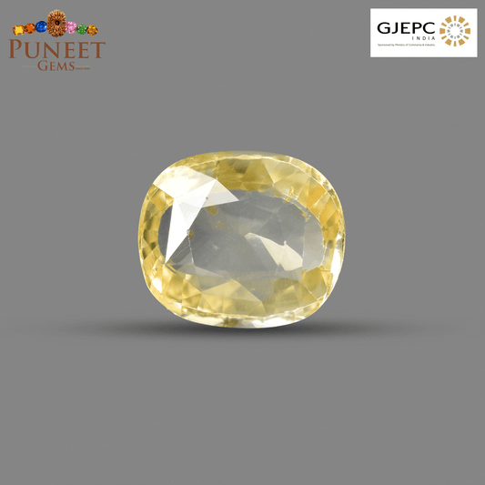 Natural Yellow Sapphire (Pukhraj) 3.33 CT - Certified