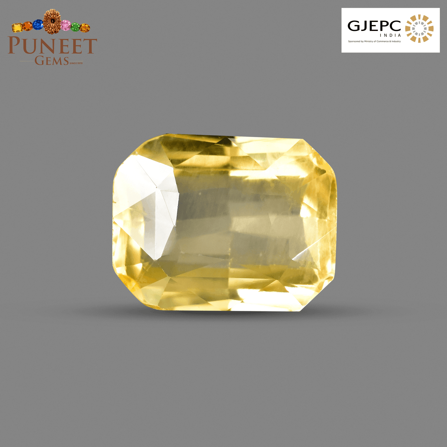 Natural Yellow Sapphire (Pukhraj) 10.59 CT - Certified